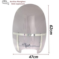 Bolha Para-brisa Moto Harley Davidson Fat Boy 62x47cm - Cristal Transparente - imagem 4