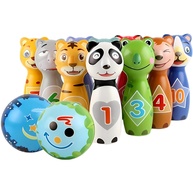 Boliche Infantil com Animais Macio 10 Pinos e 2 Bolas Castela - imagem 1