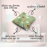 Bolsa Térmica para Cólica em Bebês - Kit com 2 Unidades (Safari Verde e Cinza) | Alívio Natural e Perfumado - imagem 5