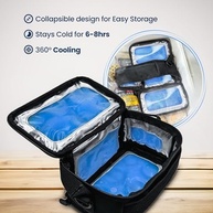 Bolsa Térmica FreezeN'Go com 6 Pacotes de Gelo Embutidos - Ideal para Leite Materno e Mamadeiras Medela - imagem 3