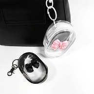 Bolsa Organizadora Transparente com Laço 3D e Chaveiro - imagem 1