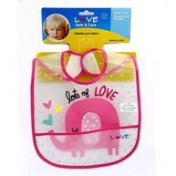 Babador com Bolso Elefante Rosa Love - Proteção e Estilo para Bebês - imagem 1