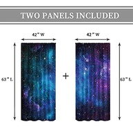 Cortinas Cinblue Outer Space para Galaxy - Design Astronômico com Bolso para Varão, 2 Painéis 107x160cm - imagem 3