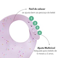 Babador de Silicone Infantil Ajustável Pippo - BPA Free, à Prova d'Água com Bolso Coletor - imagem 4