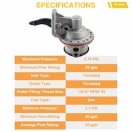 Bomba de Combustível Mecânica M2195 SP1072MP para Jeep Willys 1945-1973 - imagem 5