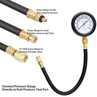 JIFETOR Kit Medidor Pressão Bomba Injeção Combustível Gasolina 0-100psi Universal - imagem 4