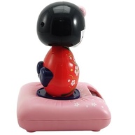 Boneca Kokeshi Solar Vermelha - Cabeça Móvel com Energia Solar, Decoração Japonesa Tradicional para Sorte e Charme - imagem 5