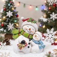 Figurinhas de Boneco de Neve para Decoração de Natal - Adornos Resina para Casa e Ambientes Internos - imagem 3