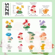 11 Mini Estátuas de Cogumelos em Resina - Decoração Encantadora para Jardins, Bonsai e Micropaisagens - imagem 4
