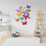 Decoração de Parede Borboleta 3D - 24 Peças com Ímãs | Adesivos Coloridos para Festas, Quartos e Decoração Residencial - imagem 3