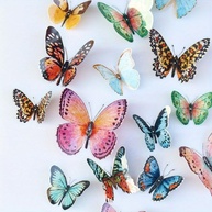 Adesivos de Parede 3D Borboleta Aquarela - 36 Peças para Decoração de Quarto e Eventos - imagem 1