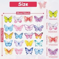 Adesivos de Gel Grosso de Borboleta - 20 Peças Decorativas Reutilizáveis para Janelas, Paredes e Brincadeiras Criativas - imagem 4