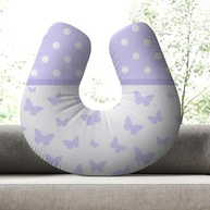 Almofada de Amamentação Estampada Borboleta Lilás Aquarela em Malha Premium - imagem 3