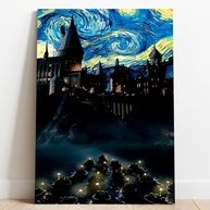 Tela com Borda Infinita - Noite Estrelada Harry Potter | Decoração Moderna 100x60cm - imagem 1