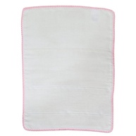 Fralda de Boca Mabber para Bordar em Ponto Cruz 100% Algodão com Crochê Rosa - 30x40cm - imagem 1