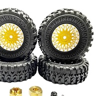 4x Pneus de Borracha Amarelos para SCX24 90081 - Tração e Estilo Off-Road - imagem 4