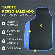 Tapete Automotivo Gol G5 ao G8: Kit Borracha 3 Peças + Porta Malas Impermeável Azul - imagem 4