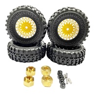 4x Pneus de Borracha Amarelos para SCX24 90081 - Tração e Estilo Off-Road - imagem 1