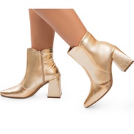 Bota Feminina Lumiss: Ouro Metalizado e Conforto! - imagem 1