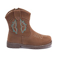 Bota Texana Infantil Marrom com Bordado de Flores - imagem 1
