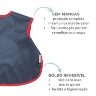 Babador BLW sem Manga Impermeável com Botão Menino Menina - Avental BLW - imagem 3