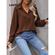 Blusa Feminina Lovito: Elegância Casual com Botão - imagem 2
