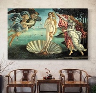 Quadro Decorativo O Nascimento de Vênus - Botticelli 95x65cm - Tela Acetinada Premium - imagem 2