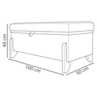 Puff Recamier Baú 100cm Versallies Boucle Rosê - Conforto e Estilo para o Quarto - imagem 3