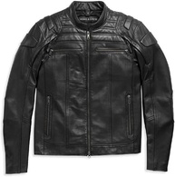 Jaqueta masculina de couro bovino genuíno de grão superior com elos de passagem de couro preto, jaqueta de motociclista com aberturas para motociclistas, cafe Racer - imagem 4