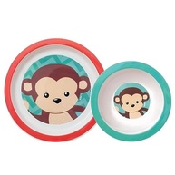 Kit Refeição Infantil Buba Animal Fun - Prato Raso + Bowl Macaco - imagem 2