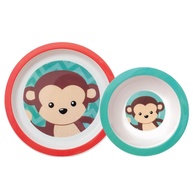 Kit Refeição Infantil Buba Animal Fun - Prato Raso + Bowl Macaco - imagem 1