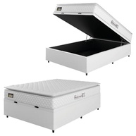 Cama Box Baú com Colchão Casal 138x188cm - Espuma D33 Pillow Top New Millenium | Até 120kg/pessoa - imagem 2