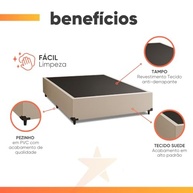 Cama Box Casal 1,38m Suede Prince Bege - Design Sofisticado com 38cm de Altura - imagem 4