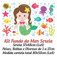 Adesivo Infantil Fundo do Mar Sereia - Box Banheiro Decorativo à Prova d'Água - imagem 2