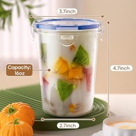 Potes para Overnight Oats 4 Unidades - 16oz, à Prova de Vazamento, BPA-Free, Reutilizáveis e Portáteis - imagem 4