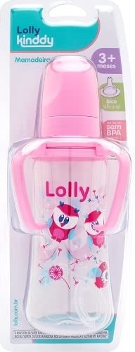 Lolly Mamadeira 240 ml Zoo com Alça Rosa - Segura, Ergonômica e Livre de BPA - imagem 3
