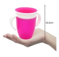 Copo de Transição 360° Rosa Antiderramamento - Sem Bico, Alças Duplas, Livre de BPA, 210ml - imagem 3