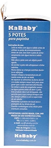 Kit com 5 Potes para Papinha KaBaby Azul - Seguro, Prático e Livre de BPA - imagem 4