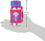 Garrafa Skip Hop Zoo Borboleta Rosa - Canudo, Silicone e Livre de BPA - imagem 3