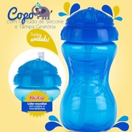 Copo Com Canudo Flip-it Azul da Nuby - 300ml Antivazamento e Livre de BPA - imagem 4
