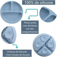 Kit Introdução Alimentar Bebê 8 Peças - Silicone Seguro, Sem BPA, Antialérgico - Prato, Copo, Colher, Garfo e Babador Premium (Roxo) - imagem 4