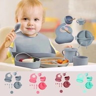 Kit Introdução Alimentar Bebê 8 Peças em Silicone Seguro Rosa - Sem BPA, Atóxico e Antibacteriano - imagem 3
