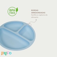 Prato de Silicone com Ventosa para Bebê - Seguro, Antiderrapante e Livre de BPA | Pippo Azul - imagem 5