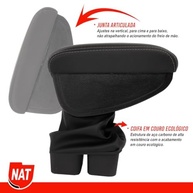 Apoio de Braço Couro Preto C/Linha Cinza para Honda New Fit (2009-2014) - Conforto e Estilo - imagem 5