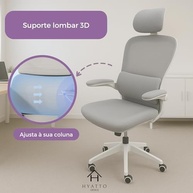 Cadeira de Escritório Ergonômica Branca com Malha Respirável e Ajustes Multifuncionais | HYATTO OFFICE - imagem 4
