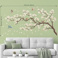 Decalques de Parede Flor de Cerejeira Branca - Adesivos Elegantes para Decoração de Ambientes - imagem 3