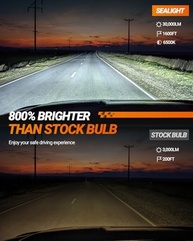 Lâmpadas LED SEALIGHT H11/H16: Iluminação Branca 6500K, 30.000 LM Super Brilhante para Neblina - imagem 3