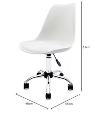 Cadeira Saarinen Empório Tiffany Office Cromada Branca - Design Moderno com Base Rotativa e Rodas - imagem 4