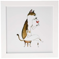 Quadro Decorativo Companhia Vinho - 32,5x23cm com Moldura em Laca Branca | Arte Maníacos - imagem 1