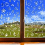 Adesivos de Janela com Folhas Brancas - 90 Designs Refletivos para Decoração e Proteção contra Pássaros - imagem 1